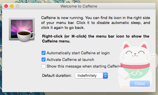 Caffeine applications on the Mac