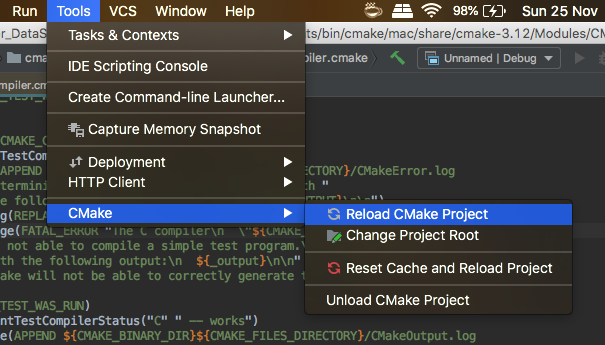 Reload CMake