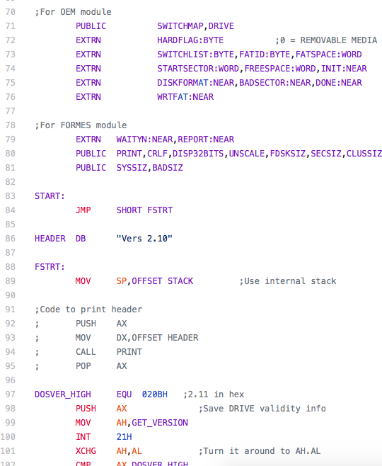 Sample Coding Format